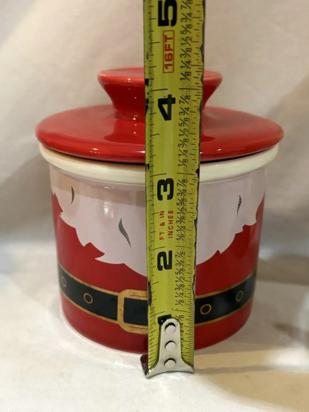 Christmas Santa Ceramic Butter Bell Crock Keeper by Sweese